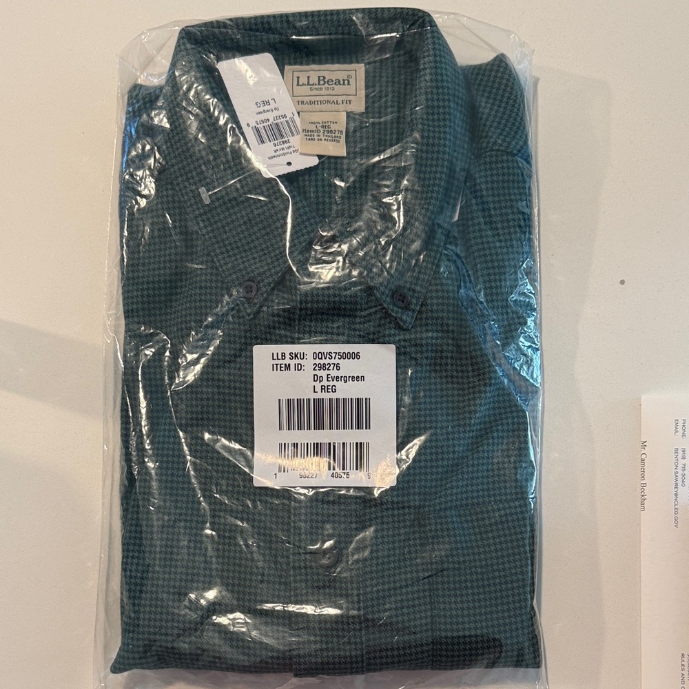 L.L. Bean Men's Evergreen Button Down Shirt